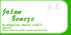 jolan bencze business card